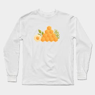 Honeycomb and Floral Harmony Long Sleeve T-Shirt